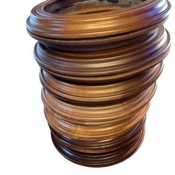 Wood Frames Round Van Hygan & Smythe 11.25 X 8.5 In Light-Med-Dark Shades - Picture 8 of 8